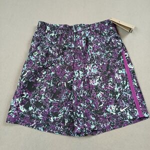 NWT Nike Dri-Fit Kids Youth Medium Athletic Training Shorts Purple Black Pattern
